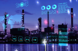 Smart city power energy industry sustainable oil gas plant control IOT internet of thing ICT digital technology futuristic, automation management smart digital technology security and database